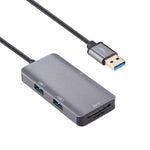 เครื่องอ่านการ์ด USB 3.0 แบบ 5 in 1 มีพอร์ต USB 3.0 คู่ + CF + TF + SD, 5 in 1 USB 3.0