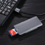 เครื่องอ่านการ์ด USB 3.0 แบบ 5 in 1 มีพอร์ต USB 3.0 คู่ + CF + TF + SD, 5 in 1 USB 3.0