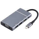 แท่นเชื่อมต่อ USB-C แบบ 7 in 1 มีพอร์ต USB 3.0 คู่ + TF/SD + HDMI/VGA + แจ็ค 3.5mm + Type-C / USB-C, 2xUSB3.0+TF/SD+HDMI/VGA+3.5mm