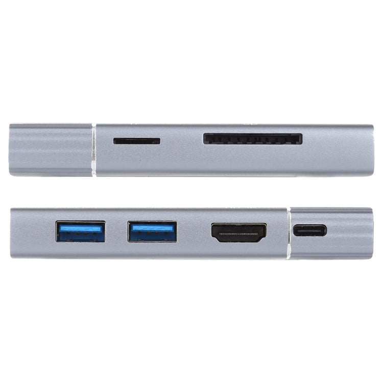 แท่นเชื่อมต่อ USB-C แบบ 7 in 1 มีพอร์ต USB 3.0 คู่ + TF/SD + HDMI/VGA + แจ็ค 3.5mm + Type-C / USB-C, 2xUSB3.0+TF/SD+HDMI/VGA+3.5mm