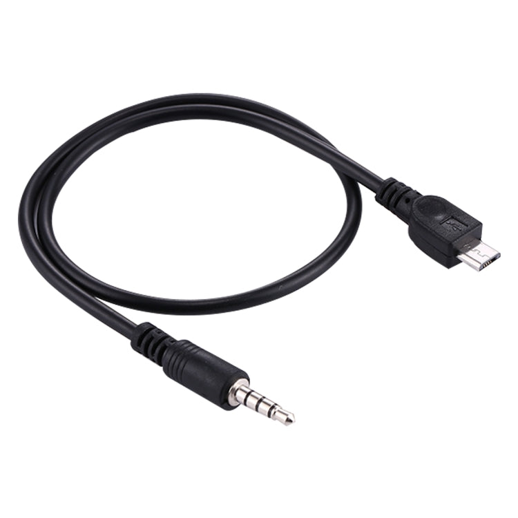 สายเสียง AUX 3.5mm ตัวผู้เป็น Micro USB ตัวผู้ ความยาวประมาณ 40cm, Micro USB 40cm