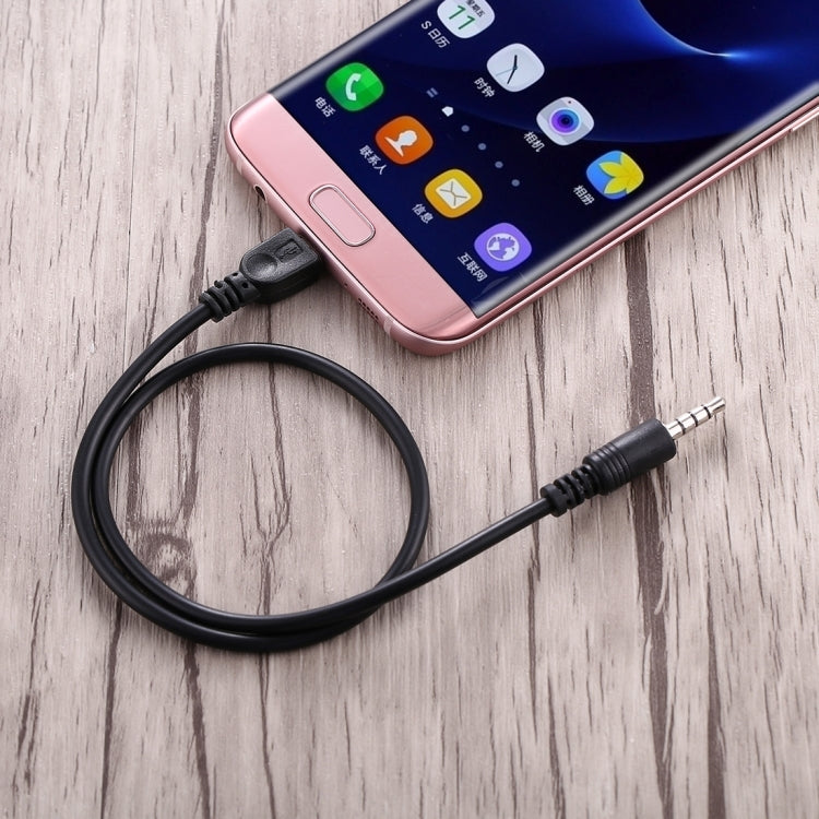 สายเสียง AUX 3.5mm ตัวผู้เป็น Micro USB ตัวผู้ ความยาวประมาณ 40cm, Micro USB 40cm