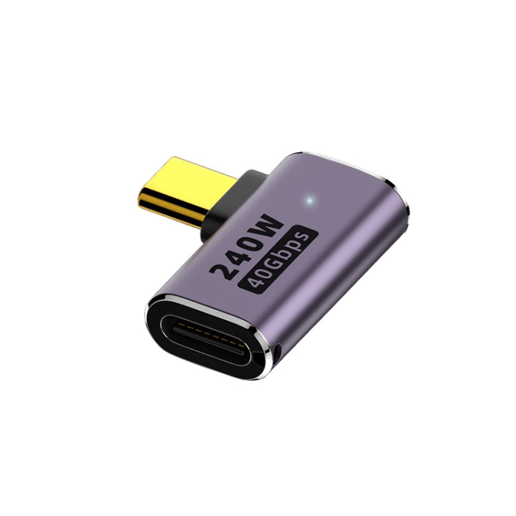 อะแดปเตอร์ USB-C/Type-C ตัวเมียเป็น USB-C/Type-C ตัวผู้ 240W 40Gbps แบบงอข้าง พร้อมไฟ, อะแดปเตอร์งอข้าง