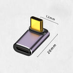 อะแดปเตอร์ USB-C/Type-C ตัวเมียเป็น USB-C/Type-C ตัวผู้ 240W 40Gbps มุมตั้งพร้อมไฟ