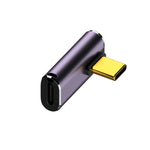 อะแดปเตอร์ USB-C/Type-C ตัวเมียเป็น USB-C/Type-C ตัวผู้ 240W 40Gbps แบบงอกลาง พร้อมไฟ, อะแดปเตอร์งอกลาง