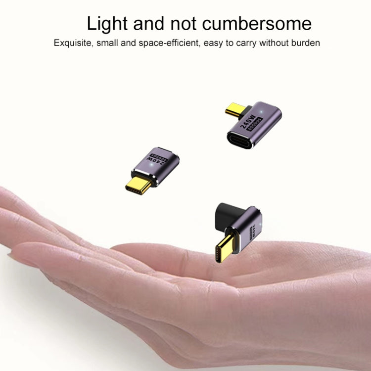 อะแดปเตอร์ USB-C/Type-C ตัวเมียเป็น USB-C/Type-C ตัวผู้ 240W ความเร็ว 40Gbps แบบ U-Type พร้อมไฟ, อะแดปเตอร์แบบ U-Type
