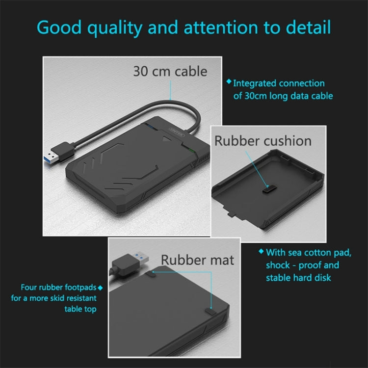 กล่องใส่ฮาร์ดดิสก์ SATA ขนาด 2.5 นิ้ว USB 3.0 UNITEK ความยาว 30 ซม.