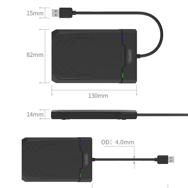 กล่องใส่ฮาร์ดดิสก์ SATA ขนาด 2.5 นิ้ว USB 3.0 UNITEK ความยาว 30 ซม.