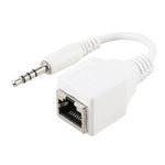 อะแดปเตอร์เครือข่าย LAN CAT5 RJ45 แจ็คเป็นปลั๊กเสียง 3.5 มม. 4 ขั้ว ความยาวรวมประมาณ 13 ซม.
