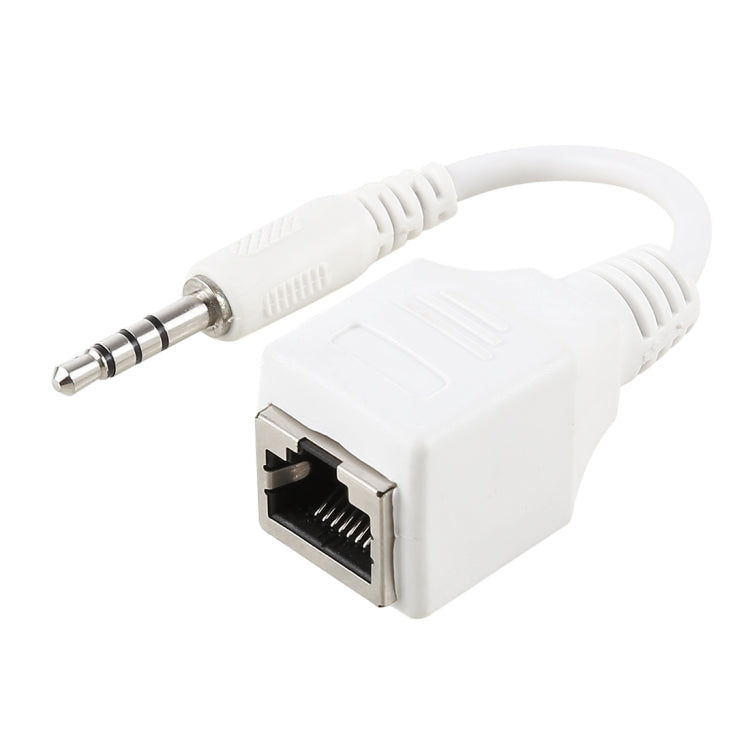อะแดปเตอร์เครือข่าย LAN CAT5 RJ45 แจ็คเป็นปลั๊กเสียง 3.5 มม. 4 ขั้ว ความยาวรวมประมาณ 13 ซม.