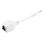 อะแดปเตอร์เครือข่าย LAN CAT5 RJ45 แจ็คเป็นปลั๊กเสียง 3.5 มม. 4 ขั้ว ความยาวรวมประมาณ 13 ซม.