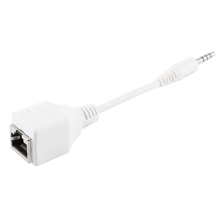 อะแดปเตอร์เครือข่าย LAN CAT5 RJ45 แจ็คเป็นปลั๊กเสียง 3.5 มม. 4 ขั้ว ความยาวรวมประมาณ 13 ซม.