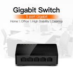 สวิตช์เครือข่าย Tenda SG105 Mini 5 พอร์ต 1000Mbps Gigabit LAN HUB สีดำ รุ่น Tenda SG105 5 พอร์ต