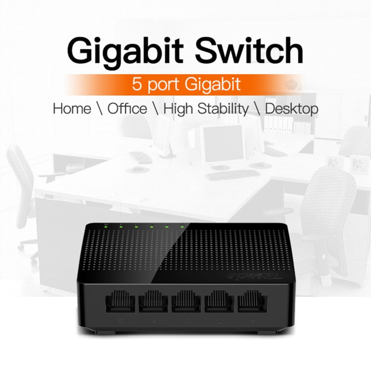 สวิตช์เครือข่าย Tenda SG105 Mini 5 พอร์ต 1000Mbps Gigabit LAN HUB สีดำ รุ่น Tenda SG105 5 พอร์ต