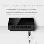 สวิตช์เครือข่าย Tenda SG105 Mini 5 พอร์ต 1000Mbps Gigabit LAN HUB สีดำ รุ่น Tenda SG105 5 พอร์ต