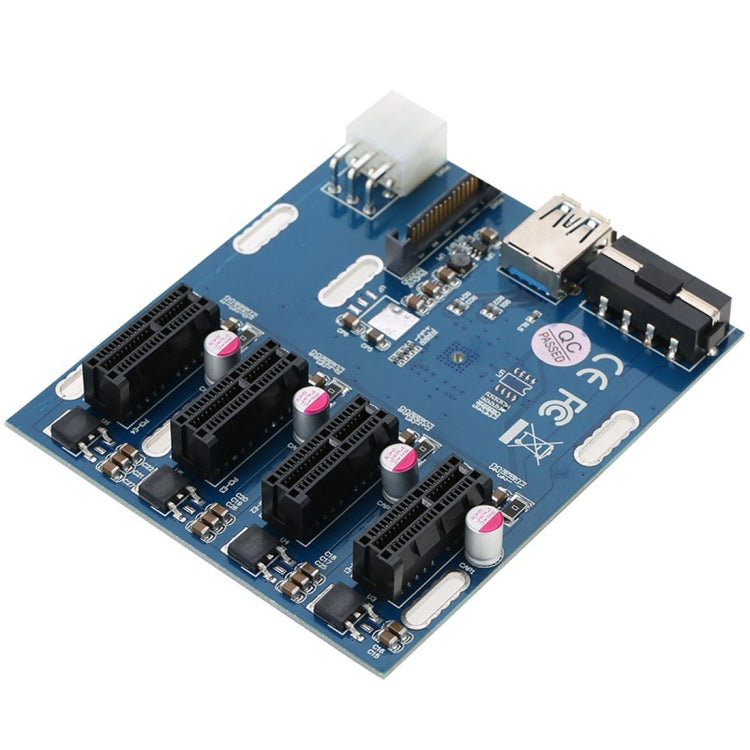 การ์ดแปลง PCI-E เป็น PCI-E 1 เป็น 4 ช่อง PCI-E Express Card 1 ช่อง พร้อมช่อง PCI-E 4 ช่อง