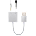 การ์ดเสียง USB เสมือน 7.1 ช่องแบบภายนอกตัวเรือนอลูมิเนียมอัลลอย พร้อมสายยาว 13 ซม. สำหรับพีซีและแล็ปท็อป, USB