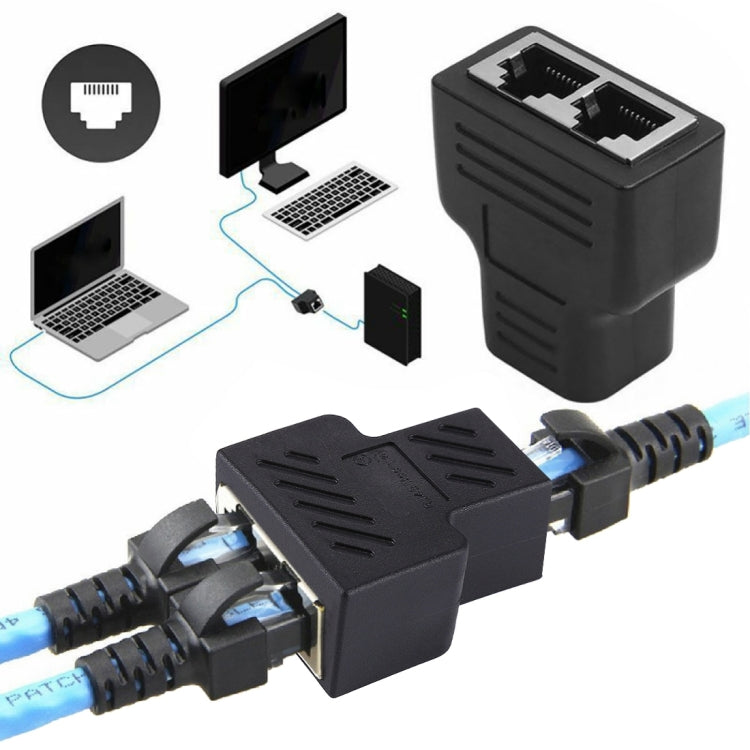 อุปกรณ์ขยายสายเครือข่ายคริสตัล หัวต่อสายตรง หัวเมียเป็นหัวเมีย RJ45 สามหัว, 3 พอร์ต