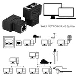 อุปกรณ์ขยายสายเครือข่ายคริสตัล หัวต่อสายตรง หัวเมียเป็นหัวเมีย RJ45 สามหัว, 3 พอร์ต