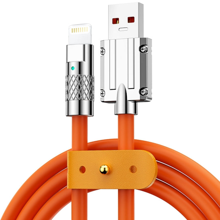 สายชาร์จข้อมูล Mech Series 6A 120W USB เป็น 8 Pin ปลั๊กโลหะ ซิลิโคน ชาร์จเร็ว ความยาว 1.2 ม.