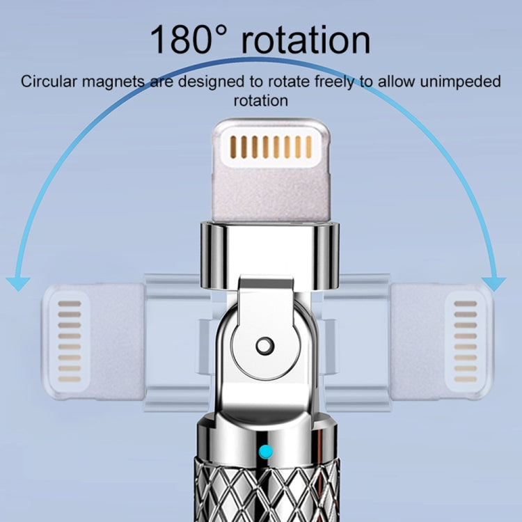 สายชาร์จเร็ว Mech Series 6A 120W USB เป็น 8 Pin ปลั๊กโลหะ 180 องศา ความยาว 1.2 ม.