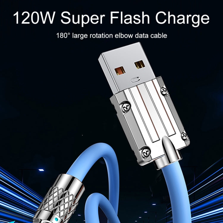 สายชาร์จเร็ว Mech Series 6A 120W USB เป็น 8 Pin ปลั๊กโลหะ 180 องศา ความยาว 1.2 ม.