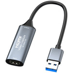 การ์ดจับภาพวิดีโอ HD HDMI เป็น USB3.0 4K 30Hz พร้อมสาย HDMI เป็น USB3.0