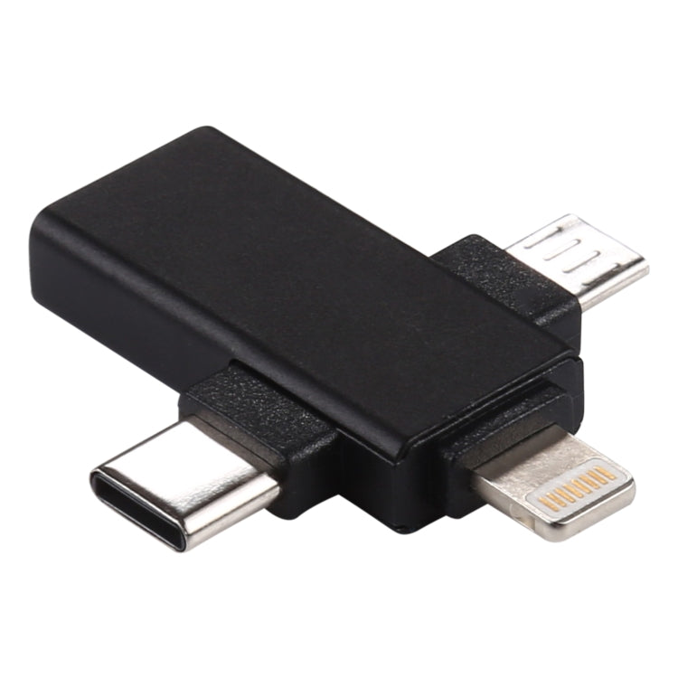 อะแดปเตอร์ OTG 3 in 1 USB 3.0 เป็น 8 Pin + Micro USB + USB-C / Type-C