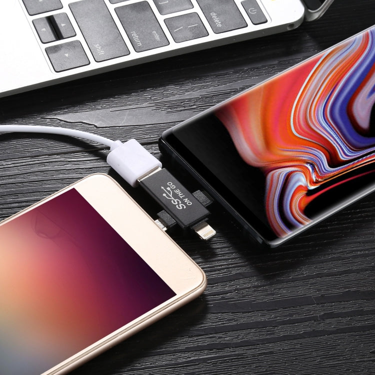 อะแดปเตอร์ OTG 3 in 1 USB 3.0 เป็น 8 Pin + Micro USB + USB-C / Type-C