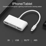 75215 ตัวแปลงวิดีโอ HD 5 in 1 8 พิน เป็น HDMI + ช่องเสียบการ์ด SD + ช่องเสียบการ์ด TF + USB + พอร์ตชาร์จ 8 พิน, 75215