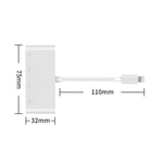 75216 ตัวแปลงวิดีโอ HD 4 in 1 8 พิน เป็น HDMI + ชาร์จ 8 พิน + 2 พอร์ต USB, 75216