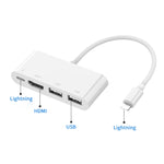 75216 ตัวแปลงวิดีโอ HD 4 in 1 8 พิน เป็น HDMI + ชาร์จ 8 พิน + 2 พอร์ต USB, 75216
