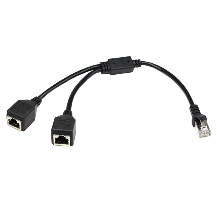 อะแดปเตอร์แยกปลั๊ก LAN Ethernet CAT5 RJ45 1 เป็น 2 ช่อง ความยาวสาย 25 ซม.