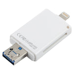 NK-208 เครื่องอ่านการ์ด 3 in 1 i-Flash TF / SD สำหรับ 8 พิน + USB 2.0 + อุปกรณ์ Micro USB (สีดำ), NK-208 สีขาว, NK-208 สีดำ