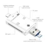 NK-208 เครื่องอ่านการ์ด 3 in 1 i-Flash TF / SD สำหรับ 8 พิน + USB 2.0 + อุปกรณ์ Micro USB (สีดำ), NK-208 สีขาว, NK-208 สีดำ