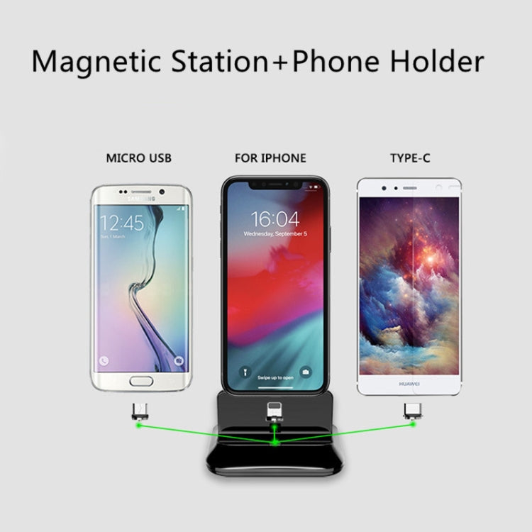 XBX-02 ฐานชาร์จแม่เหล็ก 3 in 1 8 พิน + USB-C / Type-C + Micro USB, XBX-02