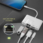 อะแดปเตอร์ OTG ดิจิทัล AV 4 in 1 8 พิน ตัวผู้ เป็น 8 พิน พาวเวอร์ + RJ45 อีเธอร์เน็ต + HDMI + USB กล้อง ตัวเมีย, RJ45 อีเธอร์เน็ต