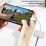 NK-1033 อะแดปเตอร์ 5 in 1 8 พิน ตัวผู้ เป็น USB คู่ + AUX 3.5 มม. + อีเธอร์เน็ต + 8 พิน พาวเวอร์ ตัวเมีย, NK-1033