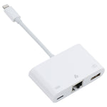 NK-107 อะแดปเตอร์ 3 in 1 8 พิน ตัวผู้ เป็น USB + อีเธอร์เน็ต 1000M + 8 พิน พาวเวอร์ ตัวเมีย, NK-107