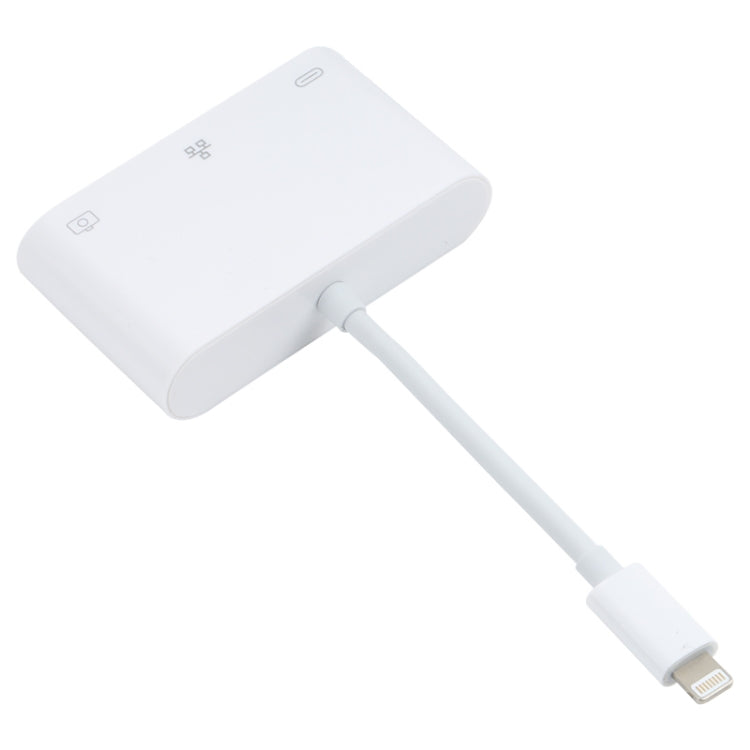 NK-107 อะแดปเตอร์ 3 in 1 8 พิน ตัวผู้ เป็น USB + อีเธอร์เน็ต 1000M + 8 พิน พาวเวอร์ ตัวเมีย, NK-107