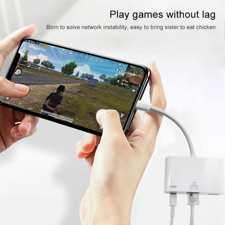 NK-107 อะแดปเตอร์ 3 in 1 8 พิน ตัวผู้ เป็น USB + อีเธอร์เน็ต 1000M + 8 พิน พาวเวอร์ ตัวเมีย, NK-107