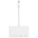 อะแดปเตอร์ OTG ดิจิทัล AV 5 in 1 8 พิน ตัวผู้ เป็น USB + HDMI + ช่องเสียบการ์ด TF / SD + 8 พิน พาวเวอร์ ตัวเมีย, ช่องเสียบการ์ด TF / SD