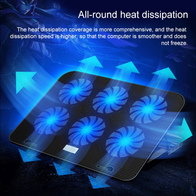 ICE COOREL Notebook Computer Base Speed Control Silent Six-fan Cooling Holder Cooling Rack, Style: Flagship, Style: Flagship