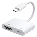 ตัวแปลงวิดีโอ USB-C/Type-C เป็น HDMI+USB-C/Type-C, Type-C 4K/30HZ