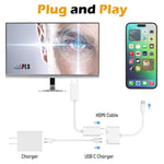 ตัวแปลงวิดีโอ USB-C/Type-C เป็น HDMI+USB-C/Type-C, Type-C 4K/30HZ