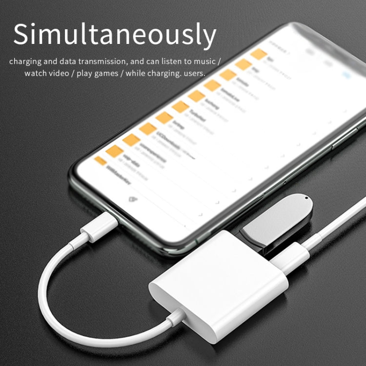สายชาร์จและถ่ายโอนข้อมูล 11 ซม. 8 พิน ตัวผู้เป็น USB และ 8 พิน สำหรับกล้อง รองรับระบบ iOS 9.2 ขึ้นไป