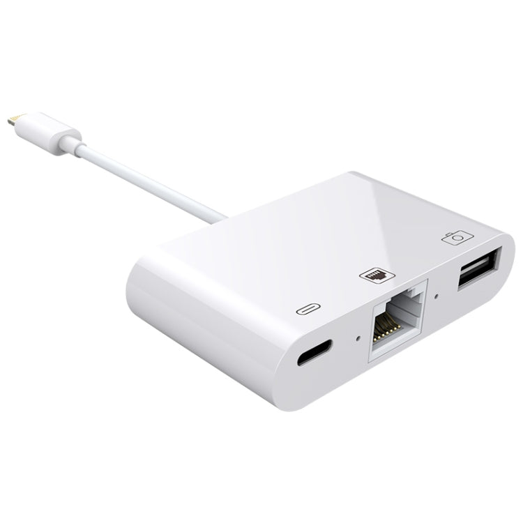 สายแปลงดิจิทัลวิดีโอ OTG 3 in 1 พอร์ตหญิง Ethernet + USB + 8 พิน เป็นพอร์ตชาย 8 พิน รุ่น NK-107