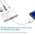 สายแปลงดิจิทัลวิดีโอ OTG 3 in 1 พอร์ตหญิง Ethernet + USB + 8 พิน เป็นพอร์ตชาย 8 พิน รุ่น NK-107