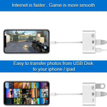 สายแปลงดิจิทัลวิดีโอ OTG 3 in 1 พอร์ตหญิง Ethernet + USB + 8 พิน เป็นพอร์ตชาย 8 พิน รุ่น NK-107
