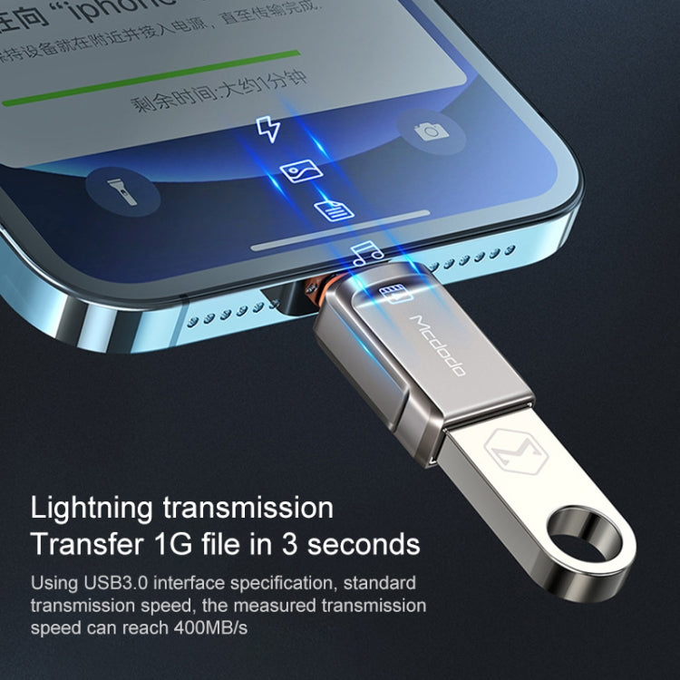อะแดปเตอร์แปลง USB 3.0 ตัวเมียเป็น 8 พิน ตัวผู้ OTG สำหรับแฟลชไดรฟ์ MCDODO